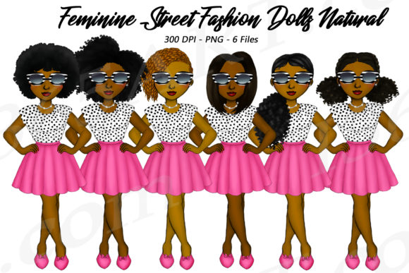 Black Girls Clipart Retro Fashion PNG: Vintage Vibe for Modern Brands