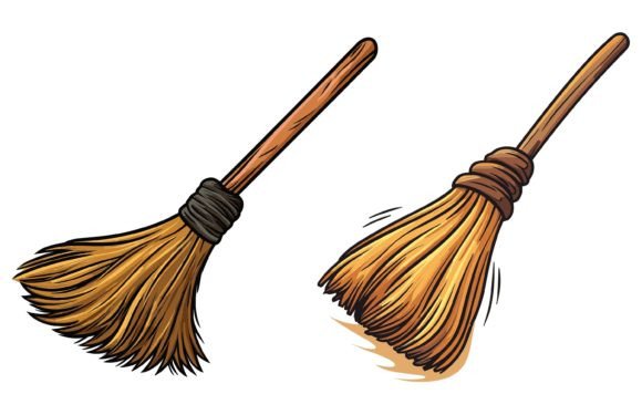 Broom Stick Vector Illustration: A Halloween Design Essential