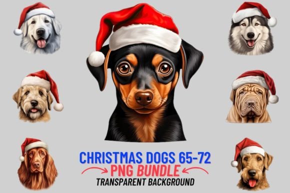 Christmas Dogs in Hats Sublimation 65-72: A Festive Design Asset