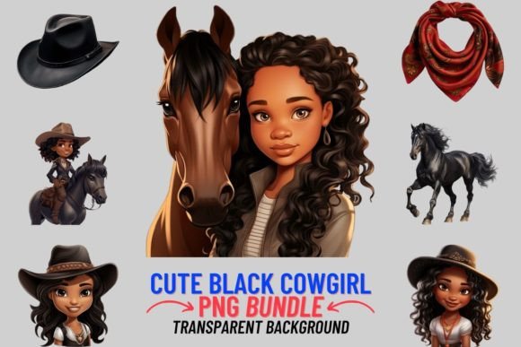 Cute Black Cowgirl Sublimation Clipart: Creative Applications