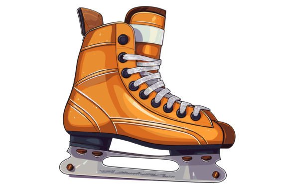 Flat Illustration Hockey Skates: A Designer's Sharp Asset