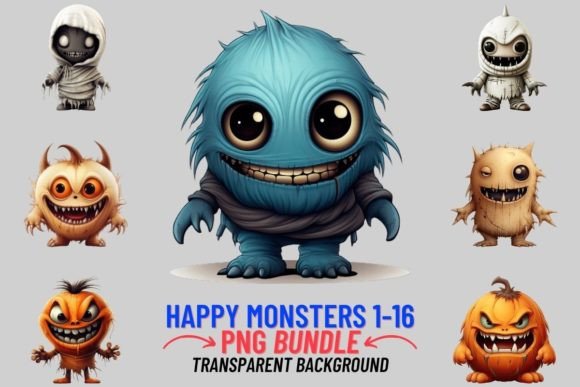 Happy Halloween Monsters Sublimation 1: Watercolor Spookiness