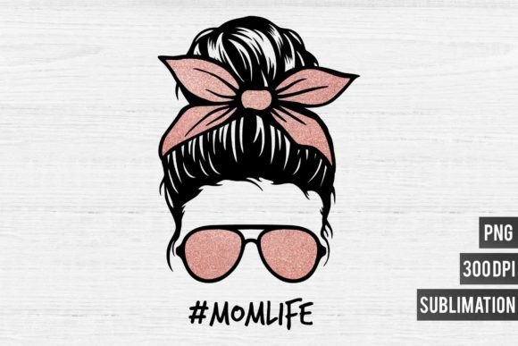 Mom Life PNG Sublimation - Pink Glitter: A Designer's Asset
