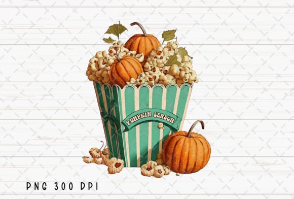 Pumpkin Season Popcorn Halloween PNG: A Design Asset for Autumn