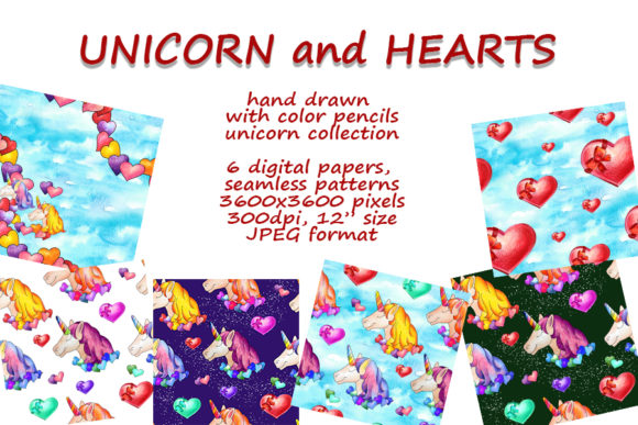 Unicorn and Romantic Hearts Drawing: Beyond a Simple Clipart Set