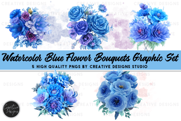Watercolor Blue Flower Bouquet Graphics: A Designer's Guide