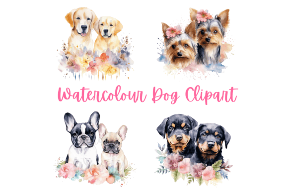 Watercolor Couple Dog Clipart: Your Go-To Asset for Heartfelt Designs